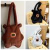 Soft Cute Capybara Bag Adorable Polyester Furry Bear Handbag Solid Color Lightweight Cartoon Shoulder Pouch Students
