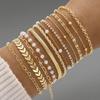 Minimalist Women's Multilayer Alloy Bracelet Set - 10-Piece Cuban Chain Style.