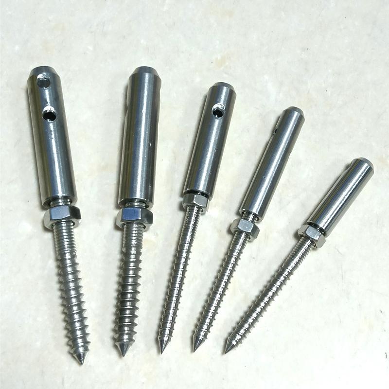 1 pz Connettore a Vite con Effetto Legno Giunto Cavo Metallico Fibbia di Bloccaggio Terminale di Connessione Ringhiera Scale Serraggio Acciaio Inossidabile 304