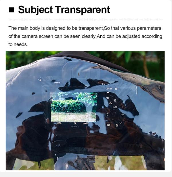 Vattentät kamera Regnskydd Regnrocksskydd för Canon Nikon Sony Panasonic Fuji DSLR kamera Bärbar regntät tillbehör