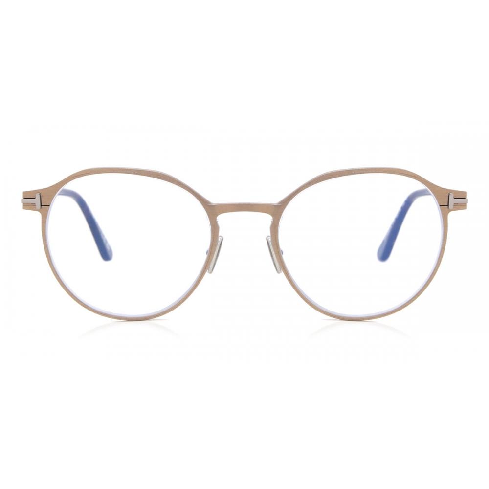 

Tom Ford Ft5866 B Blue Light Block 035 Men Eyeglasses Matte Light Bronze Brown/52-19-145