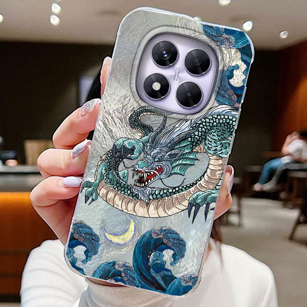 Kolorowy Gradient Biały Motyl Leopard Love Print Etui na Telefon Xiaomi Redmi Note 14 Pro 5G Pokrowiec Miękki Silikonowy Bumper Twardy PC Tylny Pokrowiec