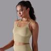 Solid Color Cross Back Sports Bra, Tight Fitting, Shock-absorbing, Gathering, High-strength Vest, Yoga And Fitness Bra For Women