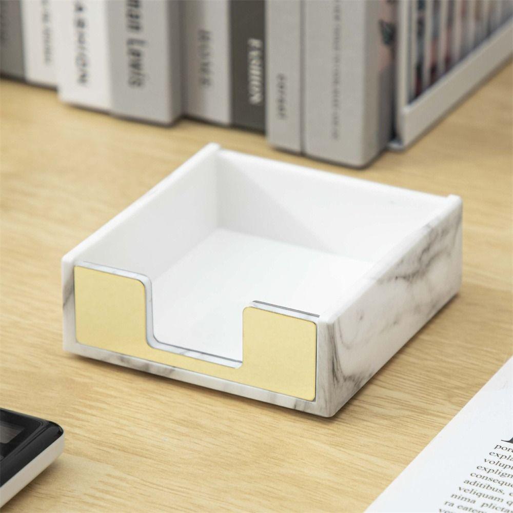 

Прозрачный держатель для заметок Акриловый органайзер для блокнотов Коробка для стикеров Офисные принадлежности marble gold