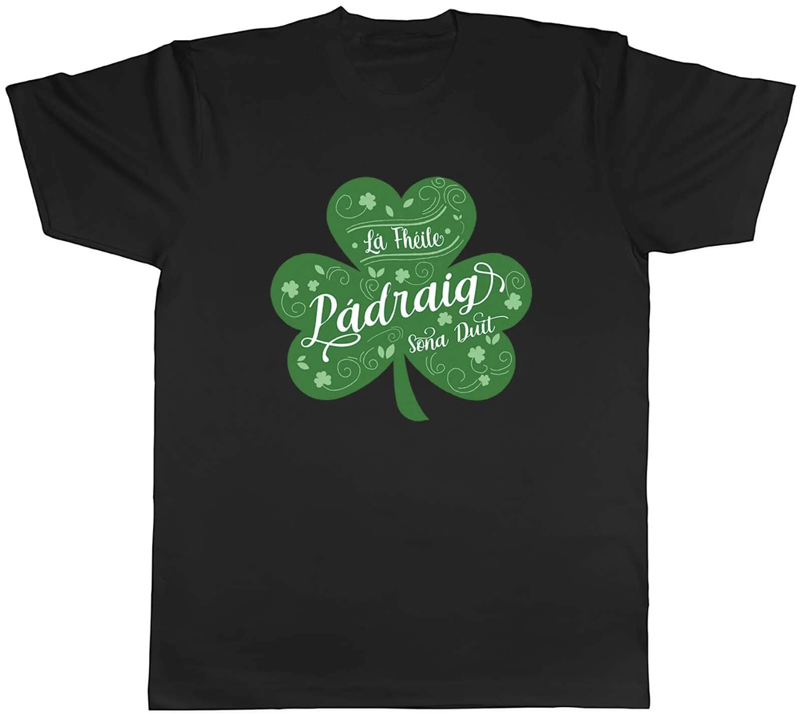St Patrick s Day Mens T-Shirt La Fheile Padraig Gaelic Irish Unisex Tee Gift M