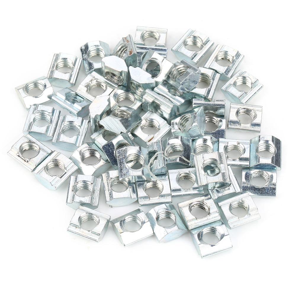 50pcs Sliding Mechanism T Slot Nut Durable T Slot Bolt Hammer Head Fastener For Standard 6mm T-Slot