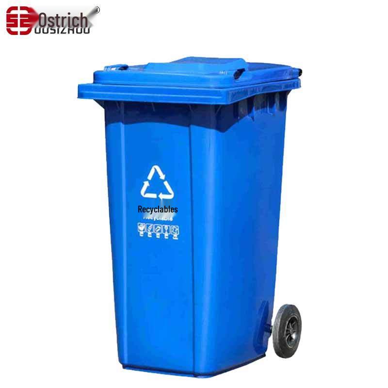 Ouzhuo 100L Blue Flip Lid Wheeled Recyclable Waste Bin