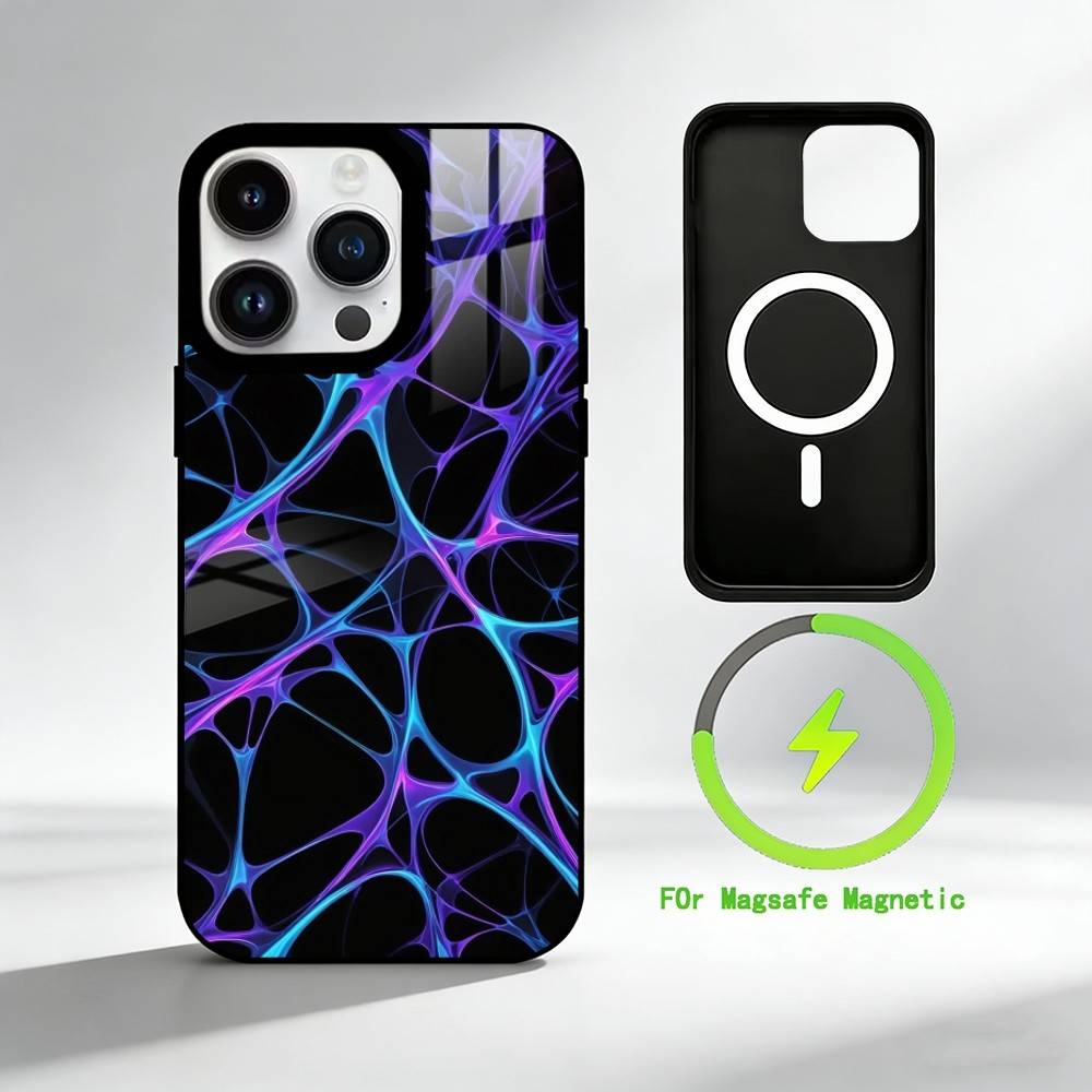 F-Fluid Art Phone Case For iPhone 17 16 15 14 13 12 Pro Max Plus for Mirror Wireless Magnetic Cover