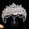 Bridal Tiara Princess Crown Sweet Shiny Crown Hair Accessories Main Wedding Dress White Gauze with Forehead Ornaments Wedding Accessories