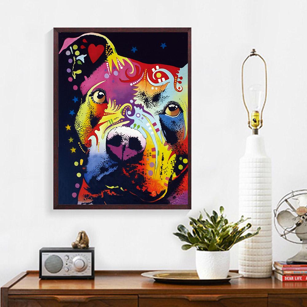 Full Round/Square 5D Diy Diamond Painting Barva pes Výšivka Sady křížkového stehu s křížovým stehem Domácí dekorace Ručně vyrobený dárek