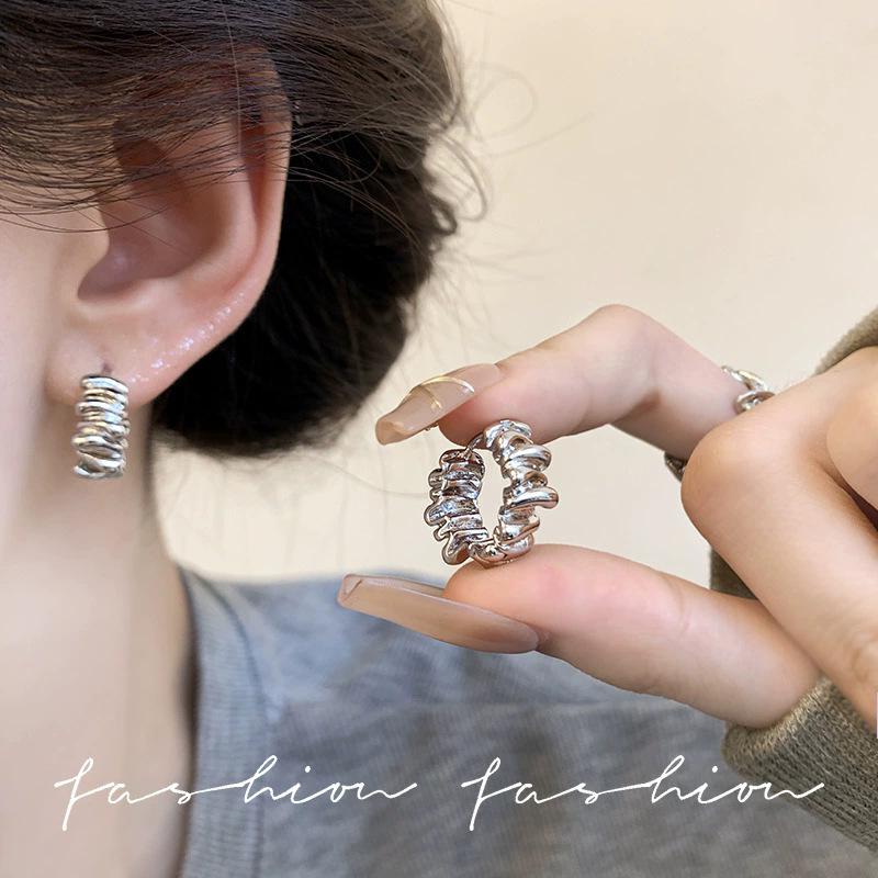 S925 Silver Needle Statement Hoop Earrings - Elegant, Versatile, Lightweight, Simple Luxury for Women