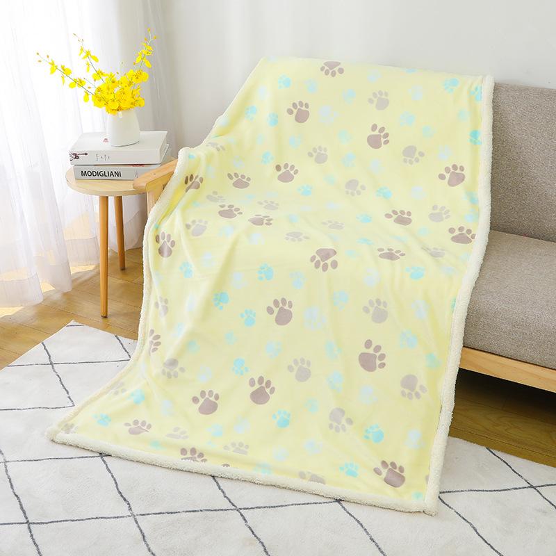 Flannel Sherpa Thickened Double-Layer Pet Blanket and Dog Bed Mat