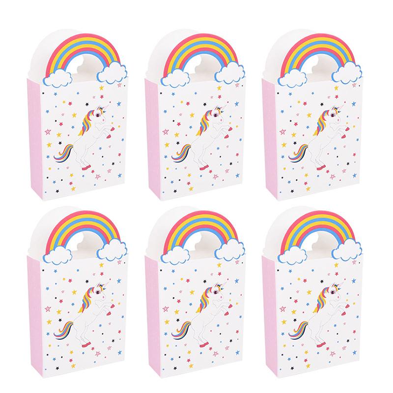 10pcs Unicorn Party Paper Candy Gift Bags Cookie Popcorn Box 1st Kids Unicorn Birthday Party Decoration Baby Shower Supplies