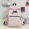 Schoolbag Ballet Style Bow Backpack Korean Version Niche Versatile Shoulder Bag Student Backpack Japanese Simple Solid Color Schoolbag