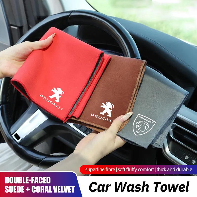 Microfiber Cleaning Cloths Car Wash Towel Duster For Peugeot Landtrek 308 408 5008 2008 208 3008 508 4008 Rifter 301 108 608