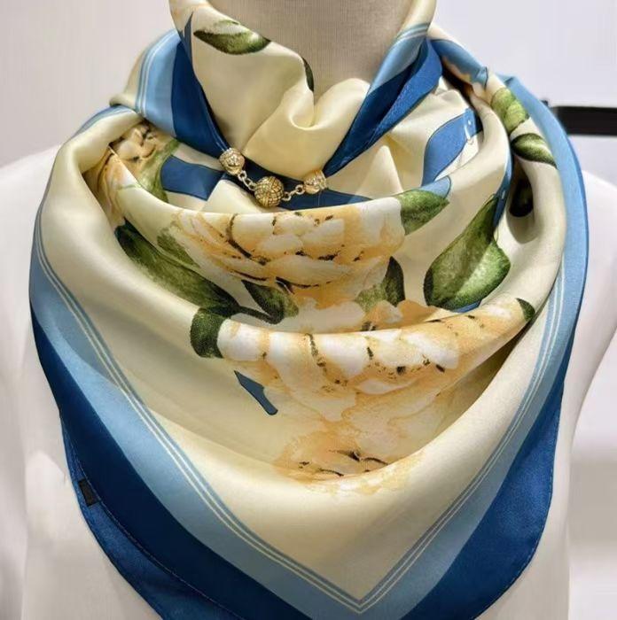 

Silk Scarf Neck Warmer With Lettering, Lazy Cotton Square Scarf For Women, And Winter, Versatile, Warm Neck Warmer Scarf One Size