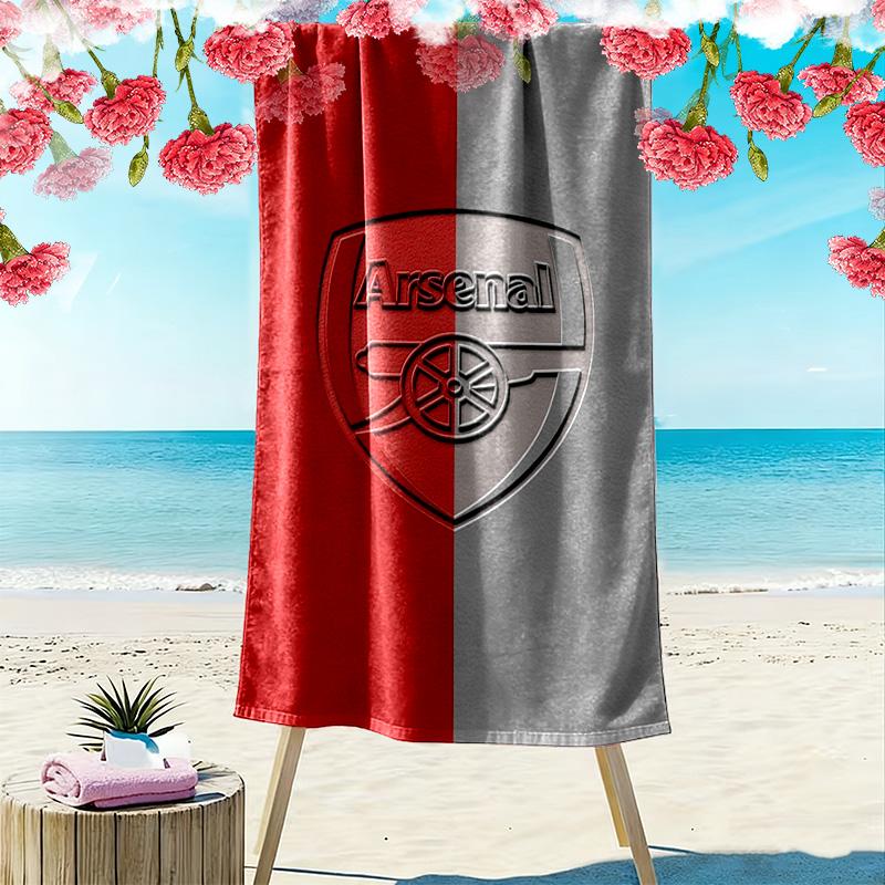 Asciugamano da Spiaggia con Stampa Arsenal Football Club, Asciugamano Grande Morbido ad Asciugatura Rapida per Spiaggia Campeggio Nuoto