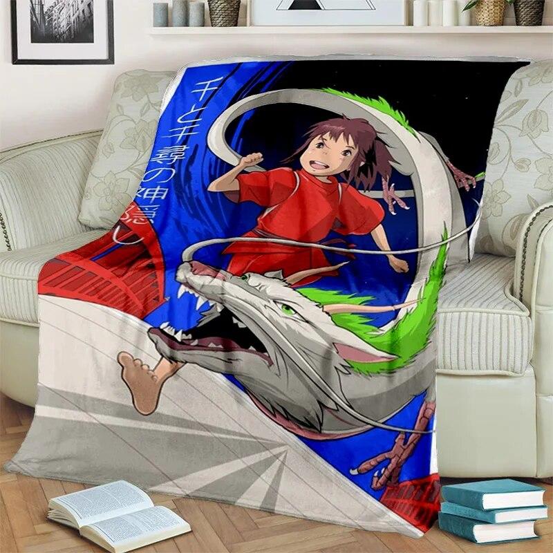 Spirited Away 3D-Cartoon-Anime-HD-Decke, weiche Überwurfdecke für Zuhause, Schlafzimmer, Bett, Sofa, Picknick, Reisen, Büro, Decke für Kinder