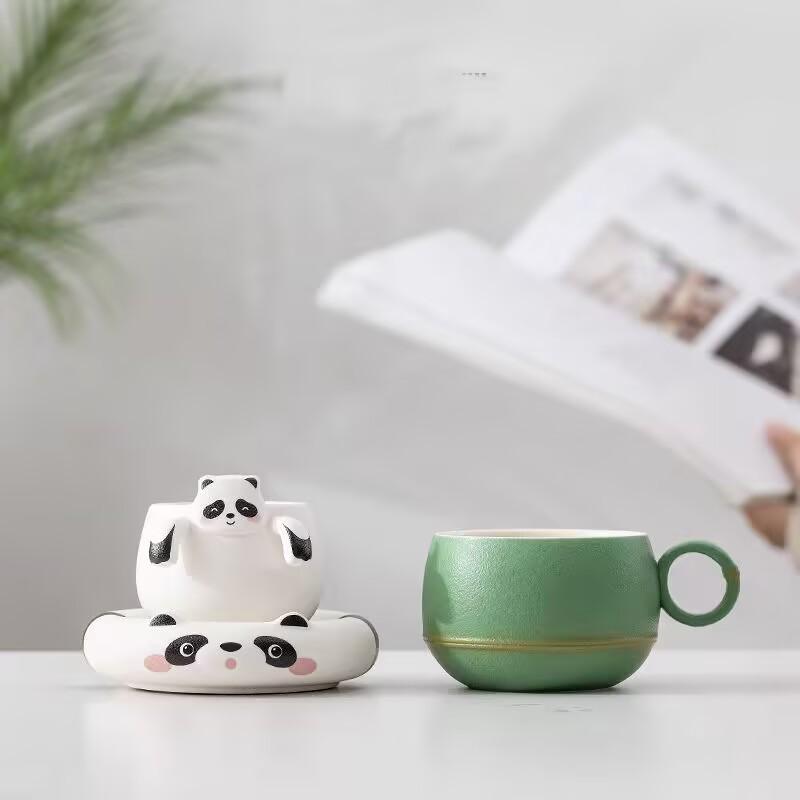 Kreative Panda Teetasse Teetrennungstasse Persönliche Spezielle Keramikfilter Wasserbecher Niedliche Tee-Kaffee-Tasse