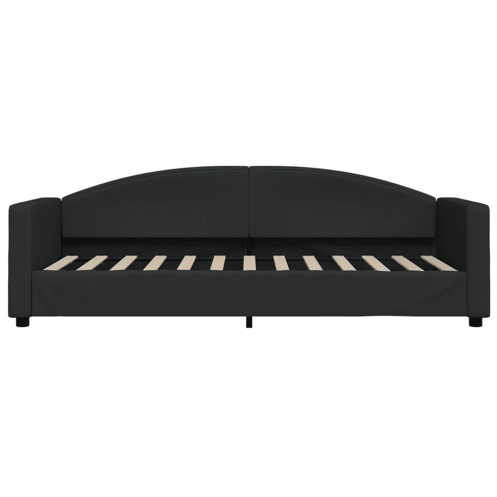 Extendable Daybed Black 80 X 200 Cm Fabric
