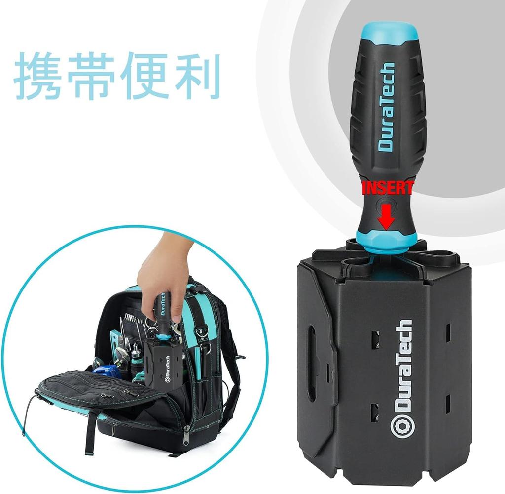 DURATECH Screwdriver Interchangeable Screwdriver Set with Magnetic and for Electrical Furniture and Automotive Includes Storage Holder Set, 60-Piece