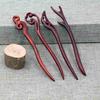 Hair Clasp Girls New Handmade Classical Hairpin Wholesale Updo Red Sandalwood Rosewood Hairpin Ladies Red Sandal Wood