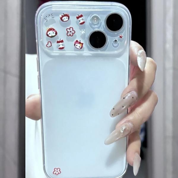 

Adorable Red Apple Kitty Case for iPhone 17 Pro Max/16/15 Pro/Cute 14/13 - Trendy Insta Style iPhone 16 Pro Max