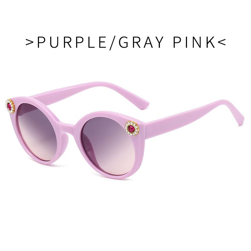 New Kids Sunglasses Round Sun Glasses Trend Boys Girls UV400 Protection Inlaid Diamond Minimalist Fashion Eyewear