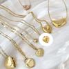 CARLIDANA Irregular Texture Heart Love Zircon Pendants for Stainless Steel Gold Plated Fashion Jewelry Necklace for Women