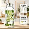 Glass Water Pitcher, 2 Liter/68 oz Square Glass Pitcher with Lid and Handle, Clear Heat Resistant Glass Water Jug Carafe Juice Container for Hot Tea