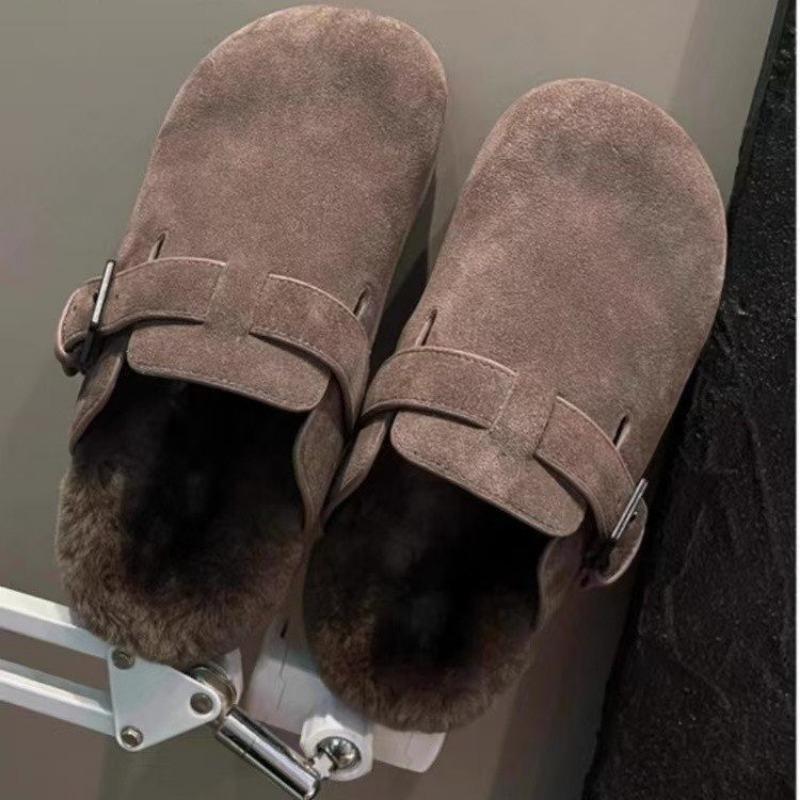 

Модные женские тапочки Baotou, зимние, новые, с круглым носком, с глубоким носком, из замши, с мягкой подошвой, противоскользящие, износостойкие, из хлопка 40