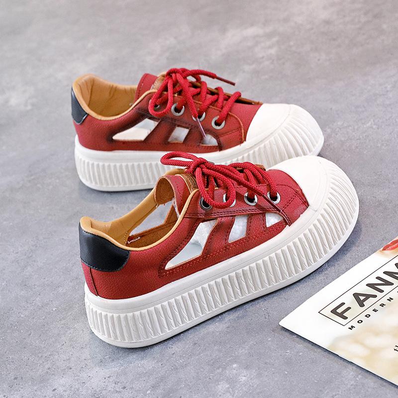 

Полые дышащие белые туфли для женщин 2024 года, новые универсальные повседневные спортивные туфли для женщин-студенток в стиле tide 35 красный