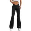 Solid-Color Fitted Flared Trousers Summer V-Shaped Waist Slimming Bootcut Pants Pants