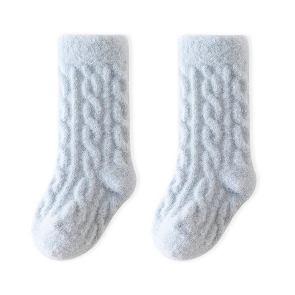 

Children Socks 1 Pair Winter Warm Baby Mid Tube Socks Thick Soft Toddler Non-Slip Thermal Socks Cozy Solid Color Long For Boys S