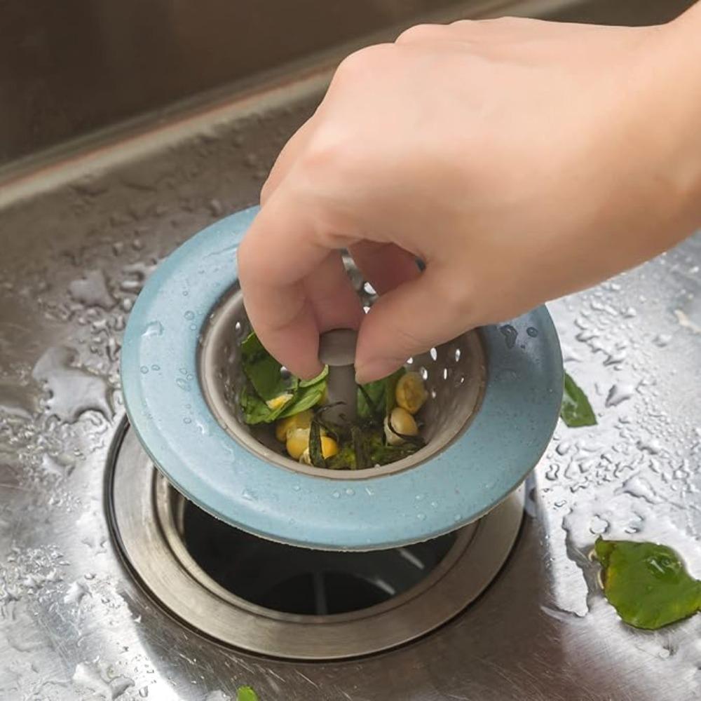 Anti-clogging Filter Silicone Wheat Straw Portable Bathroom Hair Filter Mesh Kitchen Sink Floor Durable Drain Cover Waste Plug