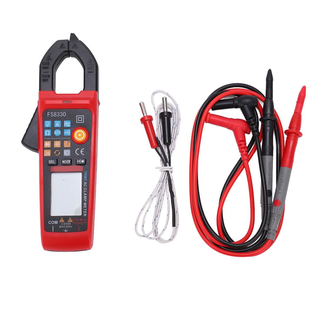 FS8330 Clamp Meter Digital Multimeter 200A 600V Voltage Tester with Overload Protection for Electricity Testing