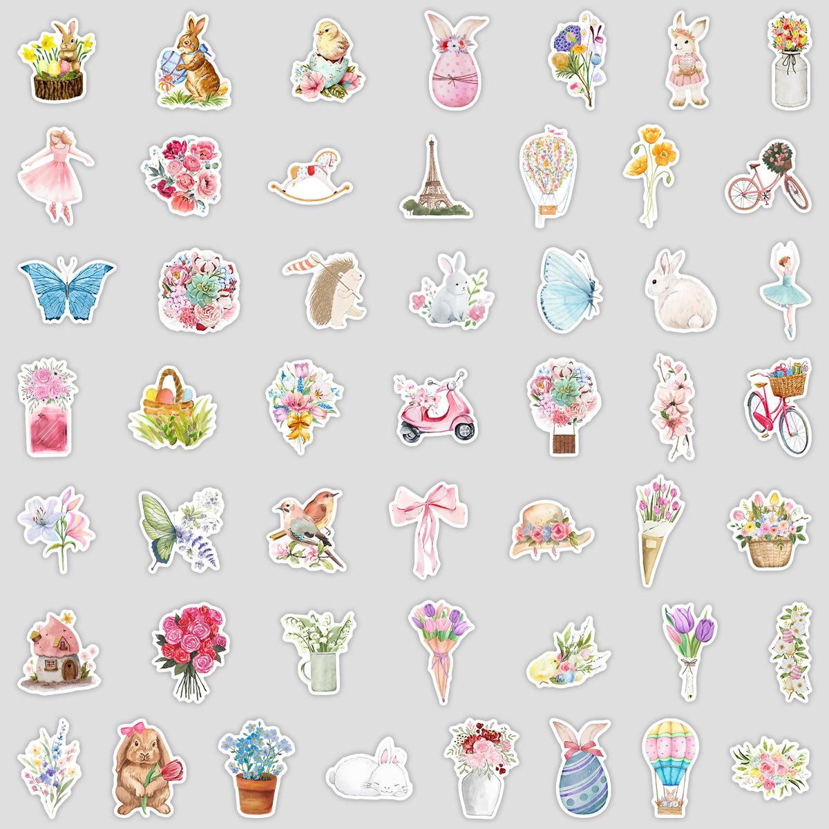 

50 Новых Пасхальных Граффити Наклеек Креативные Пасхальные Наклейки Водонепроницаемые Декоративные Наклейки для Водного Стакана Мобильного Телефона