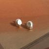 925 Silver Matte Pebble Stud Earrings