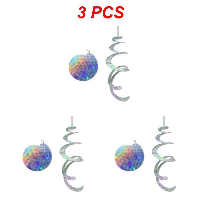 1~10PCS Bird Repellent Pet Thickening Elastic Lanyard Reflective Strong Flash Garden Decoration Wind Spinner Spiral Laser