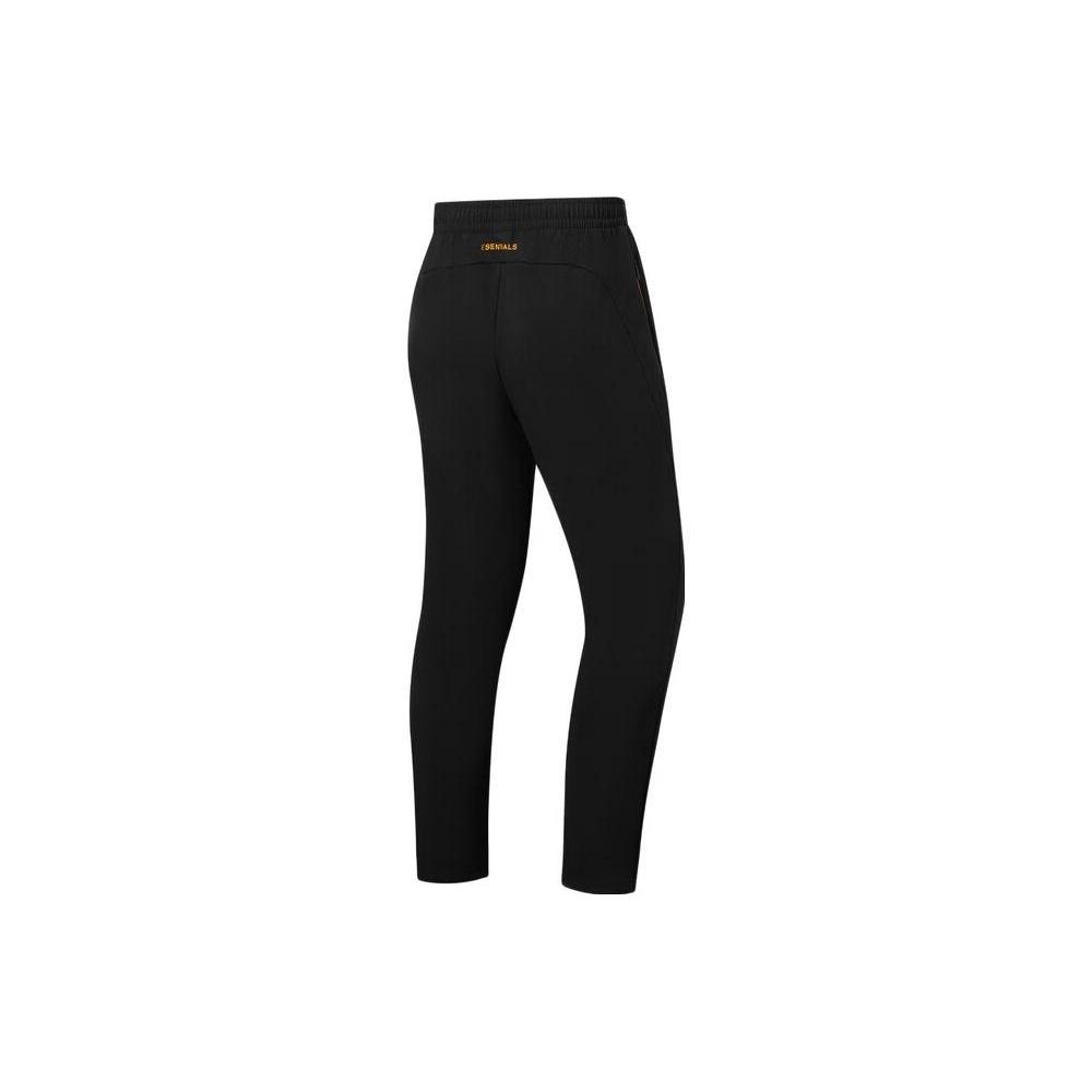 Li Ning Fitness Series Knitted Sweatpants Men's Black Moderate Straight Fit Pants AYKSA11-1