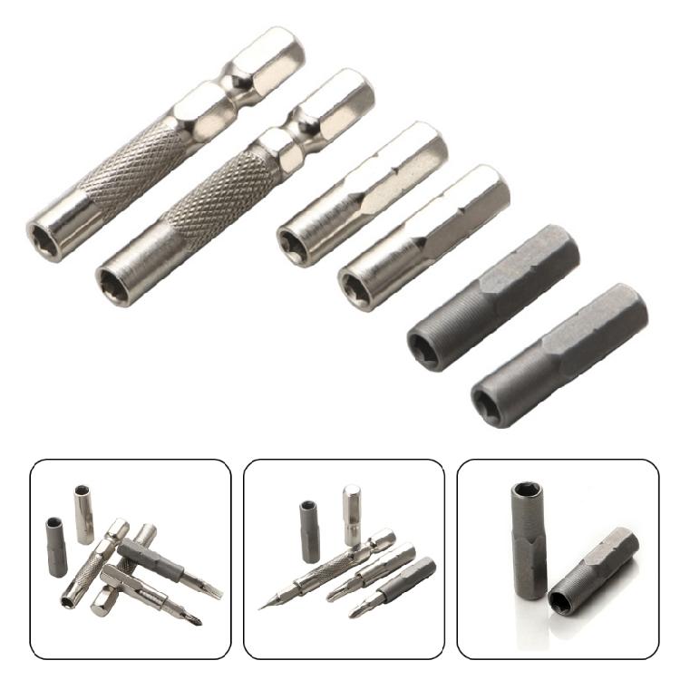 2Pcs 6.35mm 1/4" Insert Bit Adapter to 4mm Hex Shank Screwdriver Tool Bit Socket Magnetic Adapters Holder Converters