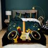 Guitar Duvet Cover Set Electric Guitar In Burning  Musical Creativity Concept Music Double Queen King Size Polyester Qulit Cover