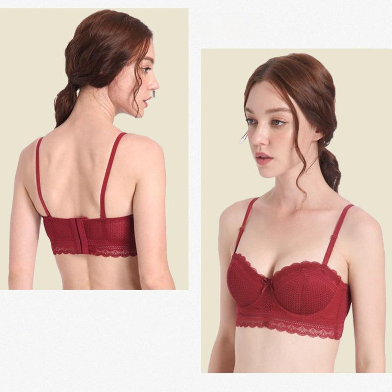 Lenjerie de corp pentru femei Sutien de vară din dantelă franceză Sutien sexy cu inel din oțel moale adunat pentru fete