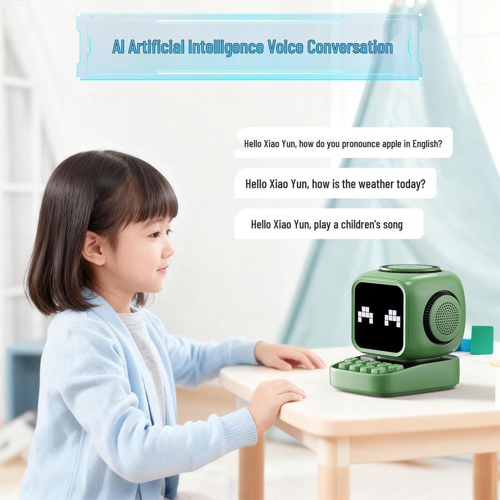 Little Magic Cube Smart Bluetooth Speaker with Magnetic Wireless Charger, Alarm Clock, White Noise, and Retro Design