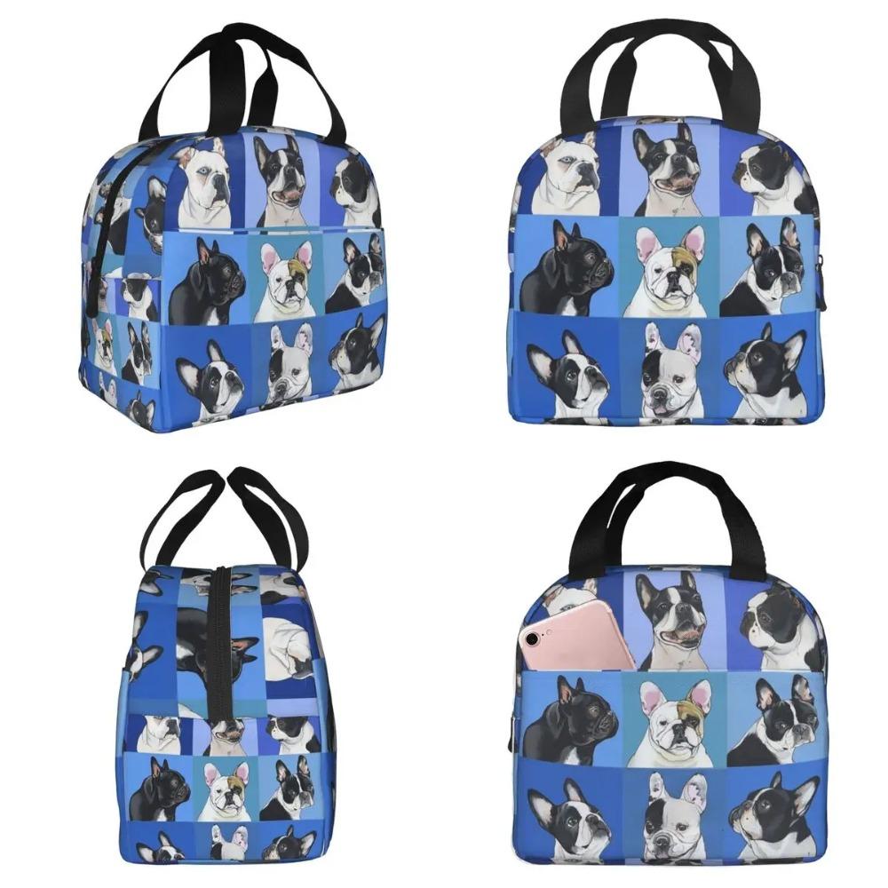 Cute Boston Terrier Dog Pattern Insulated Lunch Bag for Kids School Cooler Thermal Food Box Tote Portable Lunch Boxes Container
