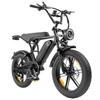 Elekwheels E6 Electric Bicycle 250W Motor 20" Fat Tire Fully Suspended Adult Electric Bike 48V 15Ah LCD Display 7 Speed Max Load 150Kg