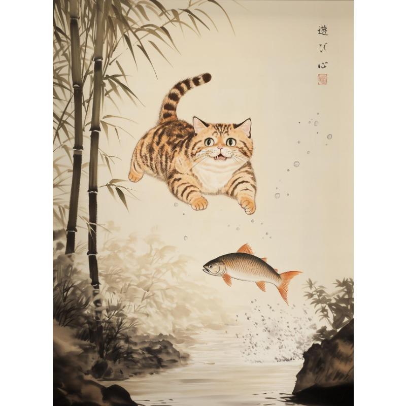 

Japanese Sakura Onsen Sushi Animal Cat Portrait Retro Posters Prints Canvas Painting Wall Art Picture Living Room Home Decor 21cm×30cm NoFrame