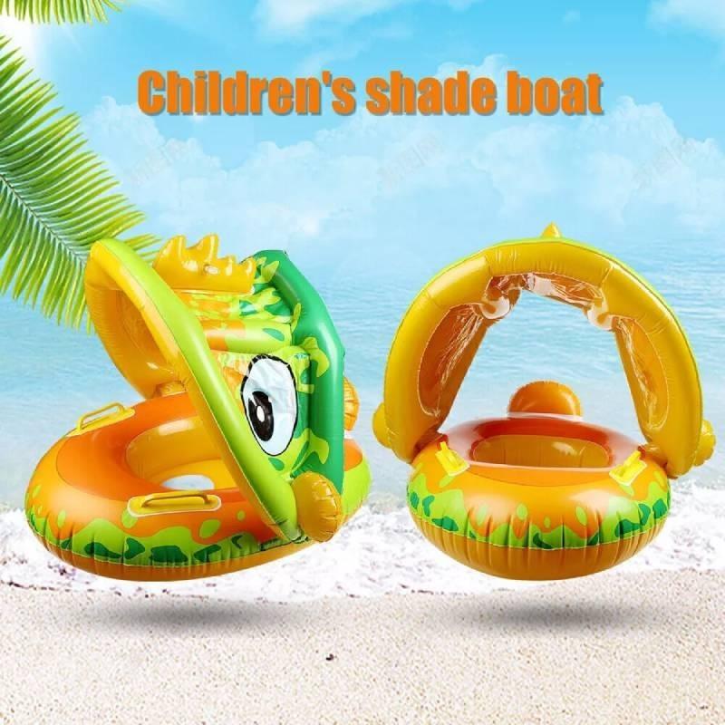 Adorable Cartoon Car Baby Swim Ring Thickened With Steering Wheel And Horn For Toddlers Water Play