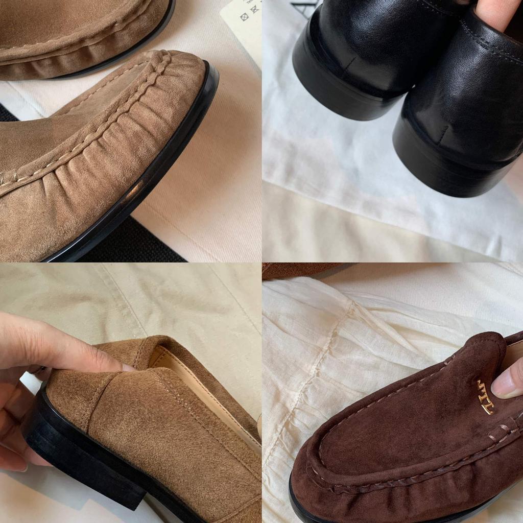 Wersja ze skóry bydlęcej~ winogronowy ma ten sam stary pieniężny styl okrągły nosek plisowane retro niski obcas dojazdowe wszechstronne leniwe mokasyny damskie