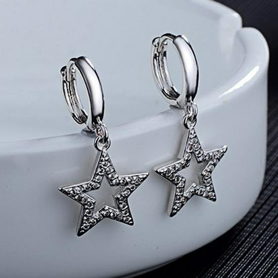 Chic Korean Five-Point Star Stud Dangle Earrings - Women's Cute & Versatile Jewelry